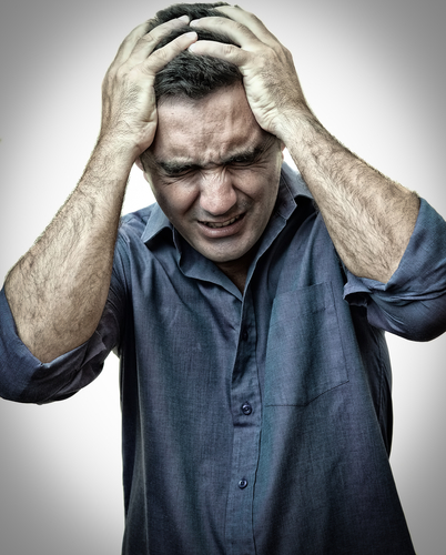 Man suffering PTSD symptoms