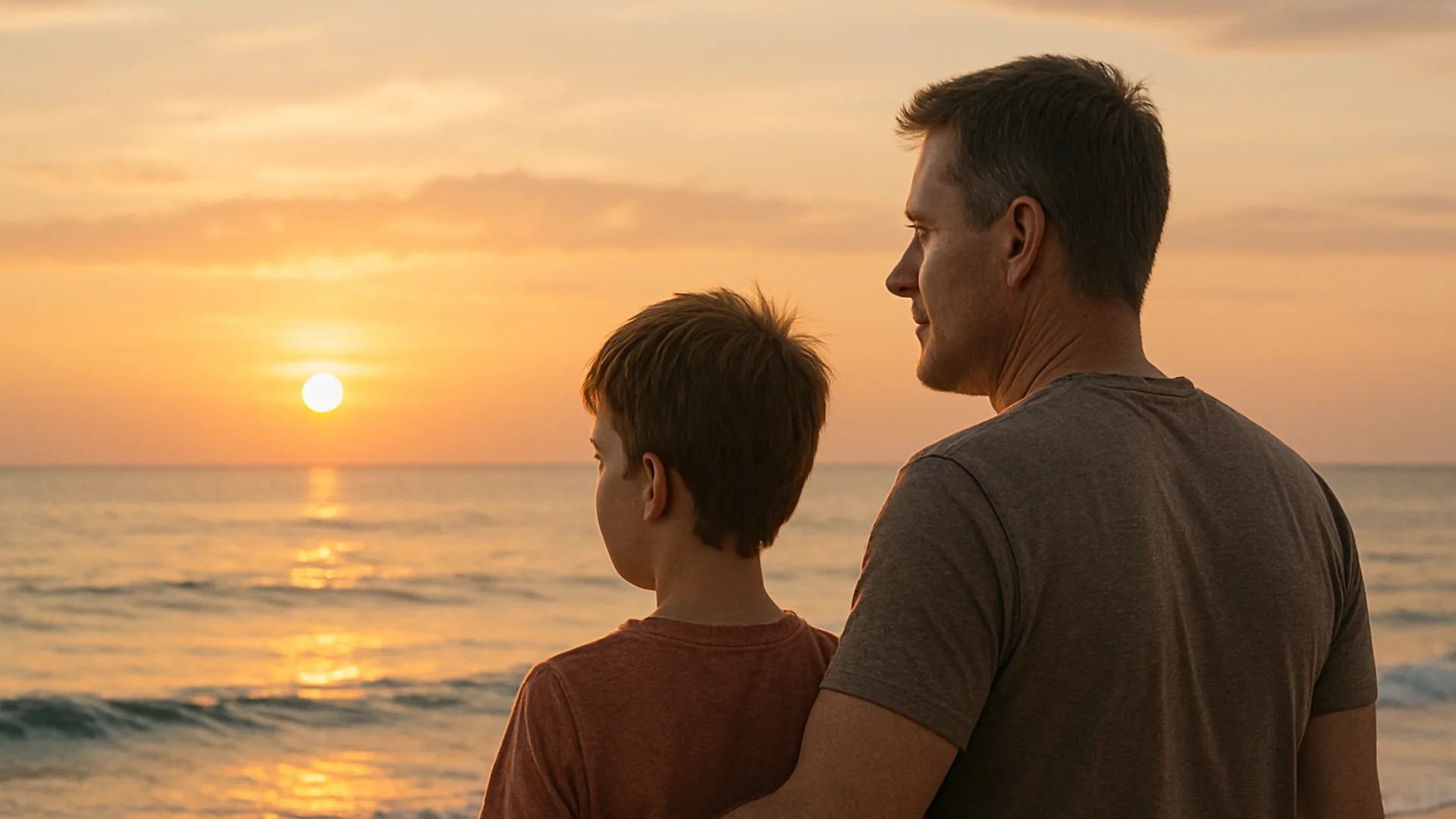 Father and son spending time together outdoors
