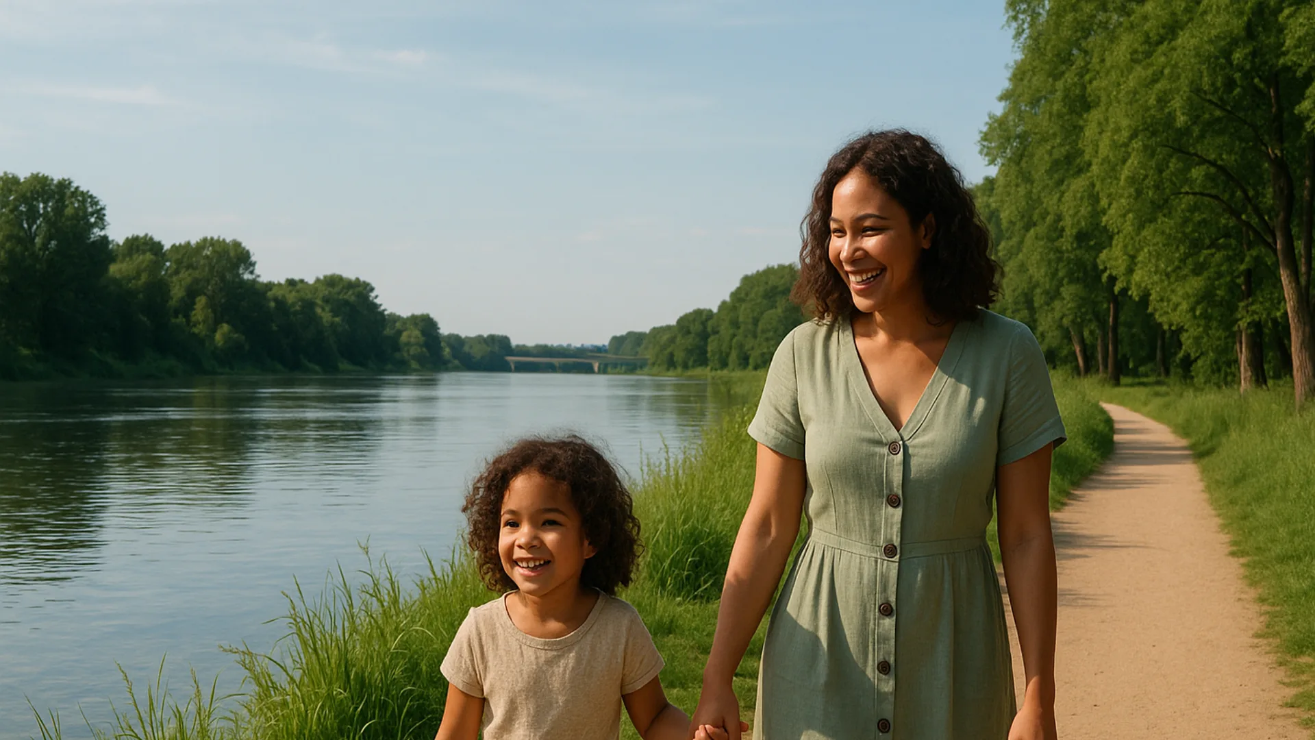 Mother and daughter enjoying time together outdoors